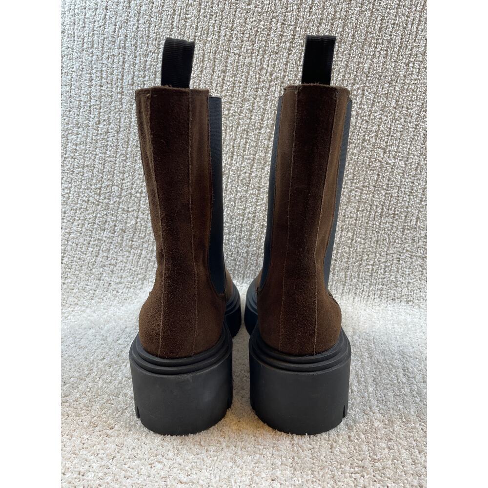 STEVE MADDEN Wisteria Platform Lug Boot Women's 9.5 Brown Leather Suede Chunky - Picture 5 of 10